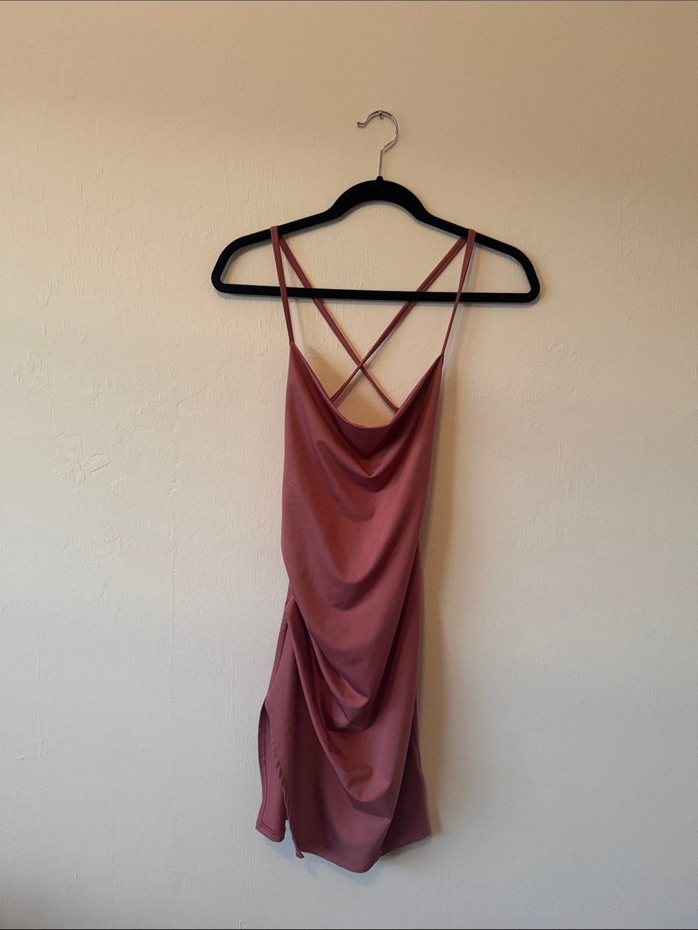 Satin Cowl Slip Dress in Dusty Rose NWT